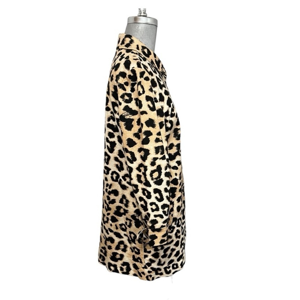 Chico’s 3/4 Sleeve Leopard Print Linen Blend Jacket Pockets Size  1 (8/10) - Picture 3 of 8